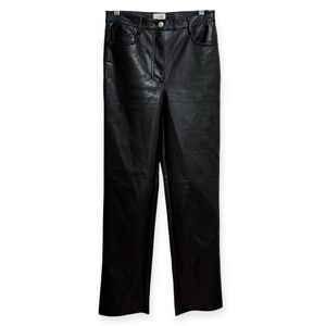 Wilfred Aritzia Dare Pants Unreal Faux Leather Mid Rise Straight Leg